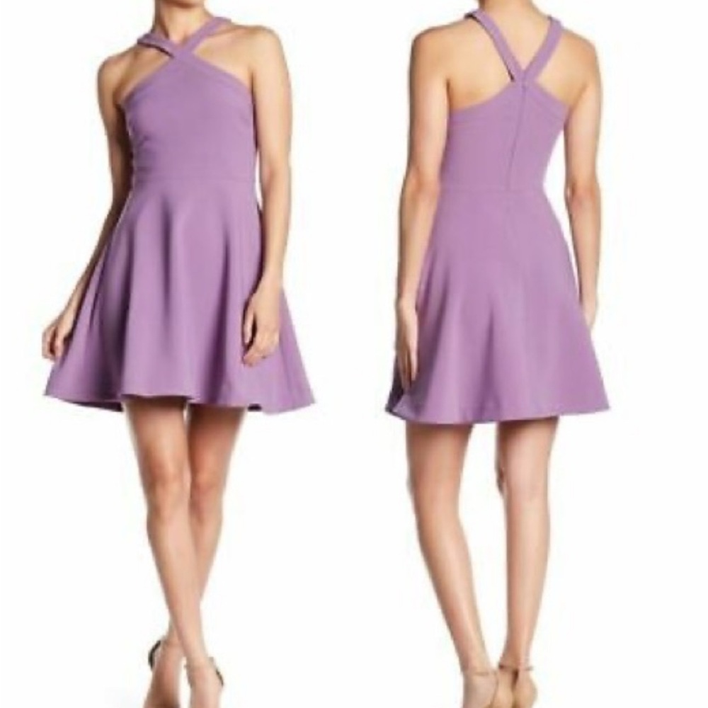 Purple cross strapped dress
